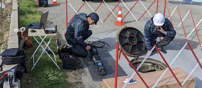 Installation d'un robot Acwa dans une canalisation- © acwa